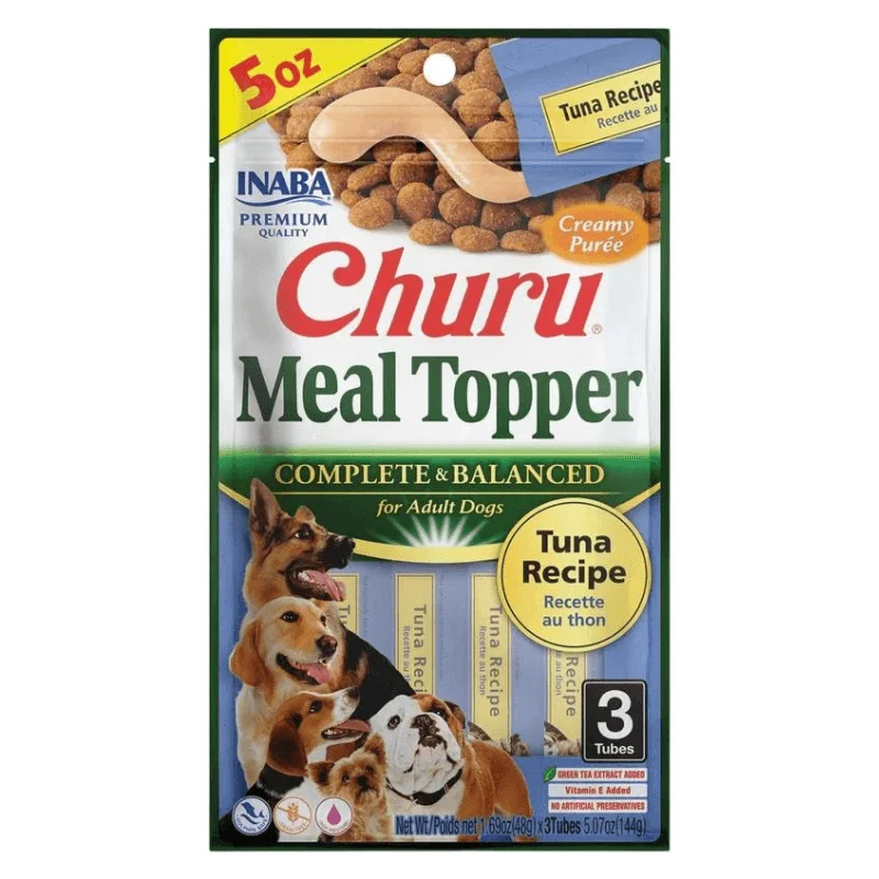 Creamy Dog Treat - CHURU - Meal Topper - Tuna Recipe - 1.69 oz tube, 3 ct